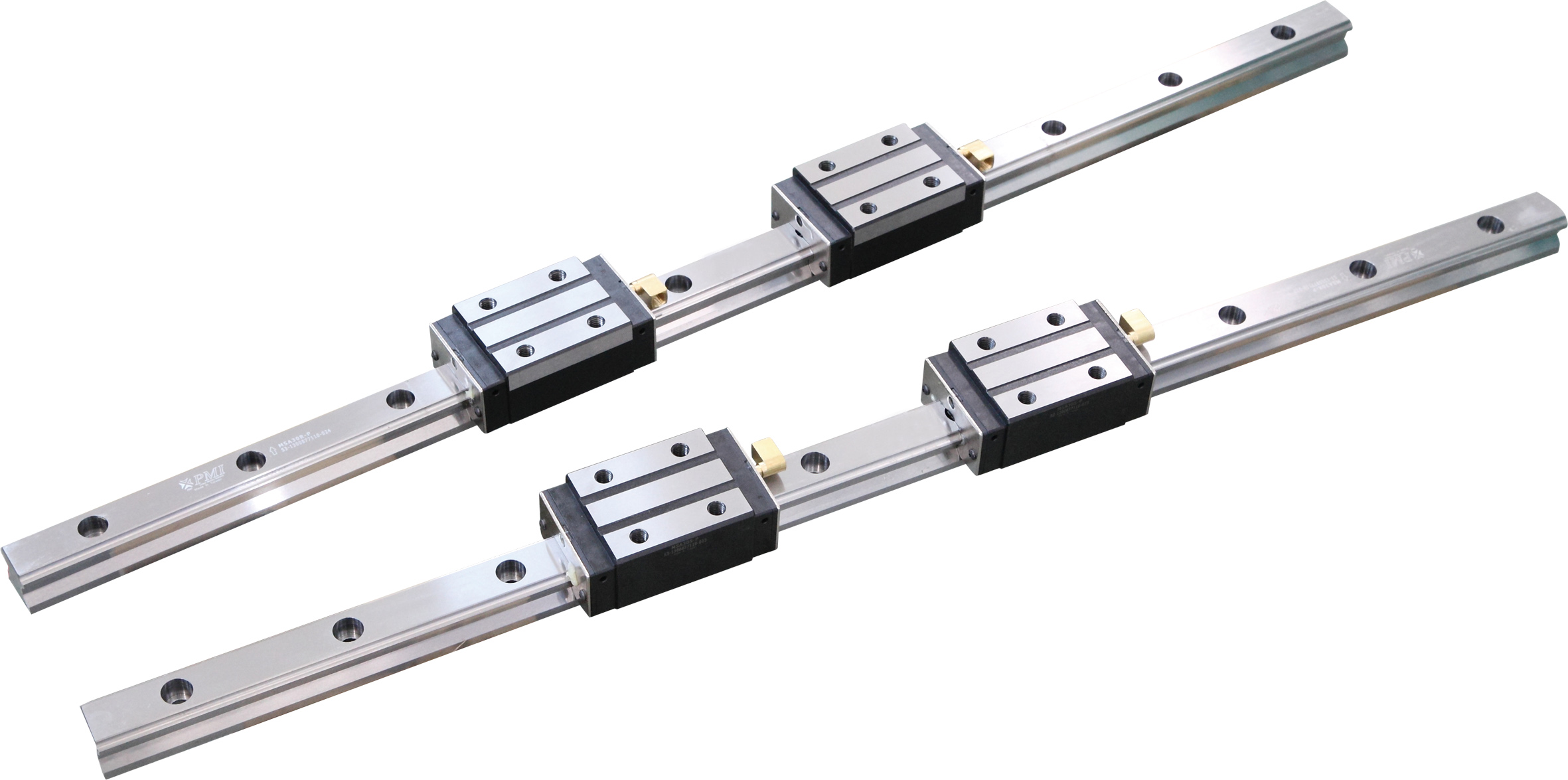 高剛性、高精度、高速度的進(jìn)口臺灣上銀或銀泰P級線性滑軌，C3精密滾珠絲桿，專用日本NSK/德國FAG絲桿軸承。